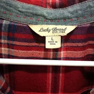 Lucky Brand Women's size Large Flannel Button Up Top
